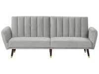 Sofa rozkładana welurowa jasnoszara VIMMERBY - stan idealny!