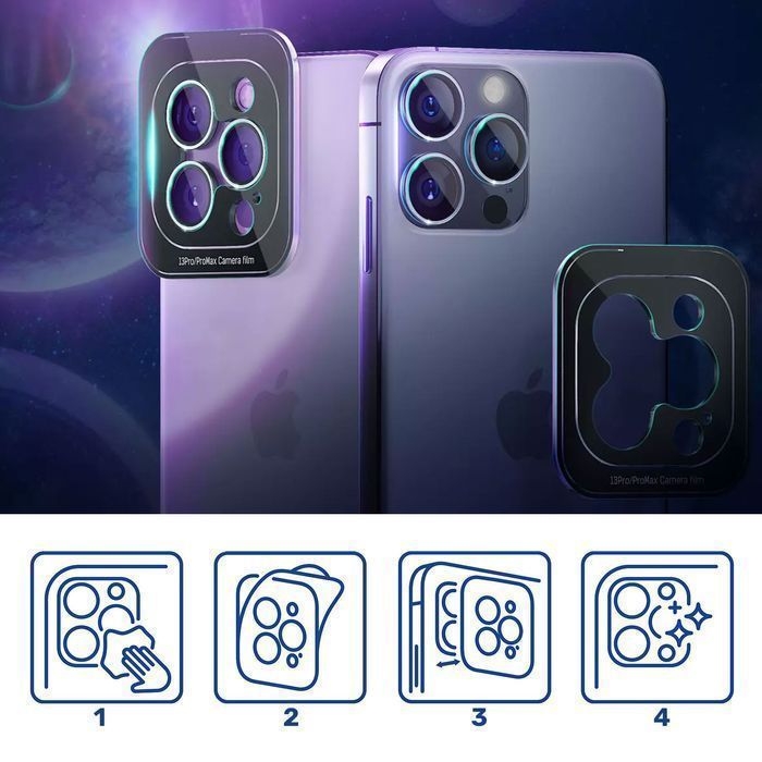 Szkło hartowane 9H do iPhone 15 Pro Max na obiektyw telefonu 3mk Lens