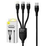 Kabel Baseus 3W1 100W Usb-C Microusb Lightning 1.5M Czarny