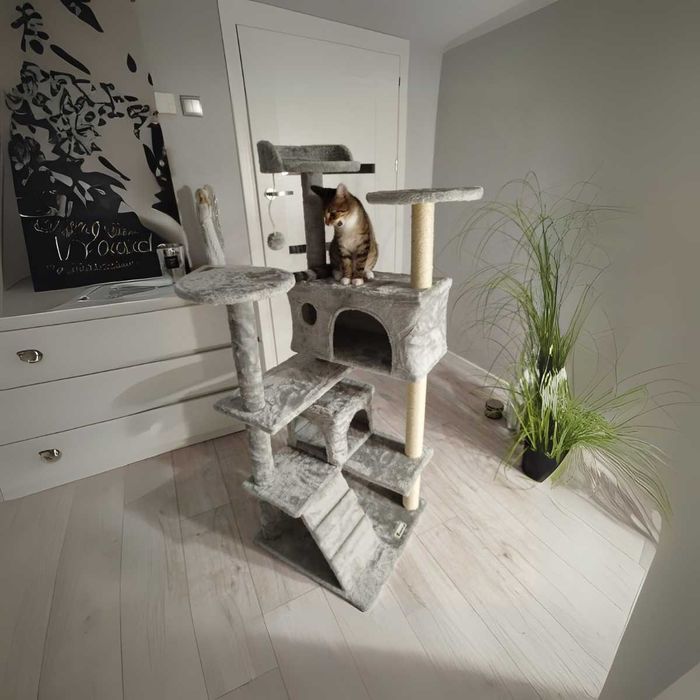 DRAPAK dla kota WYSOKI domek legowisko NOWY wieża 7 poziomów 130cm XXL