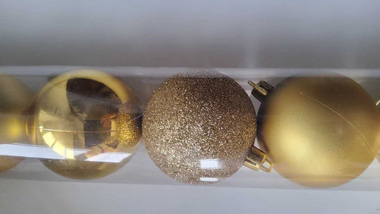 Набір новорічних кульок 10 шт, d=6 см.  Ялинкові кулі