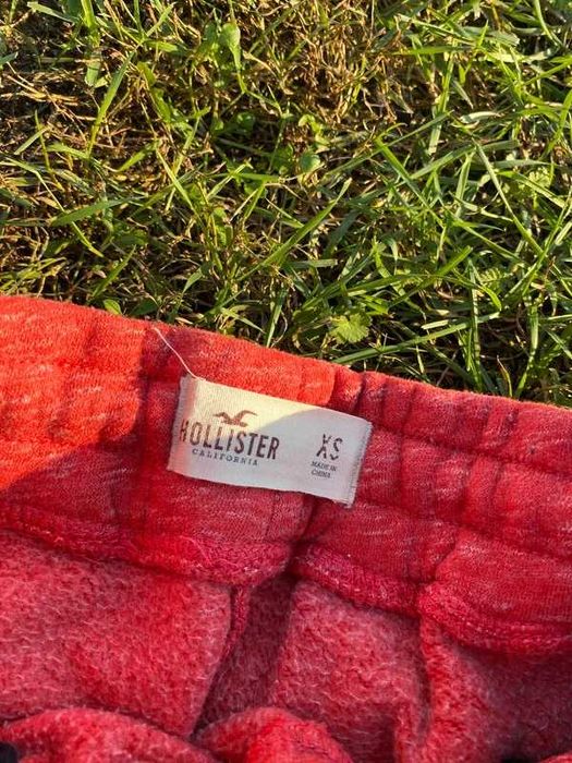 Spodnie dresowe damskie Hollister Jogger fleece XS S Czerwony