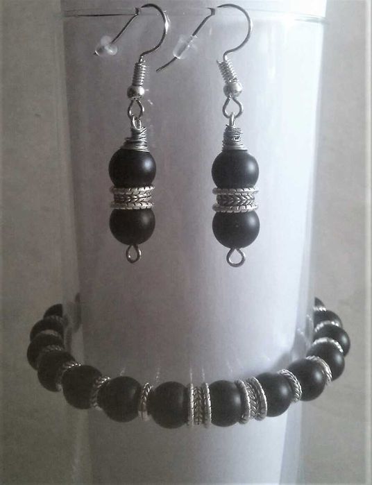 браслет и серьги  набор  ручная работа