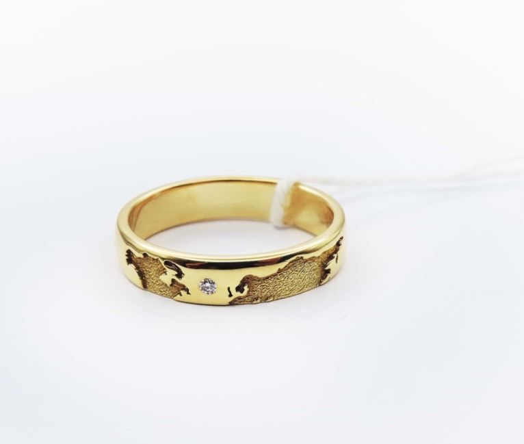Кольцо золото 585 в євроцвете с бриллиантом