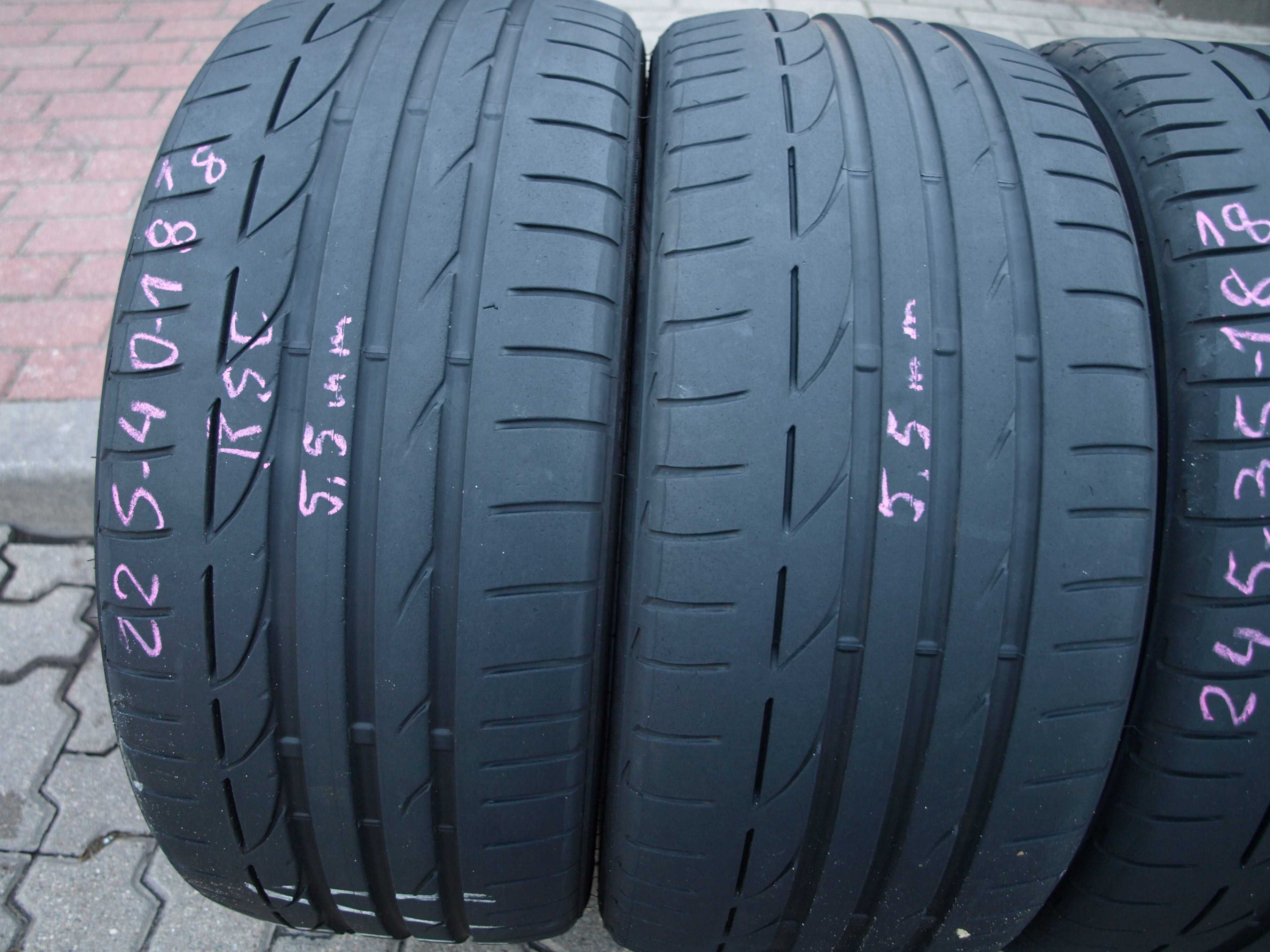 4 szt Opony letnie Bridgestone 225/40 i 245/35r18 Rsc Bmw e90 M-Pakiet