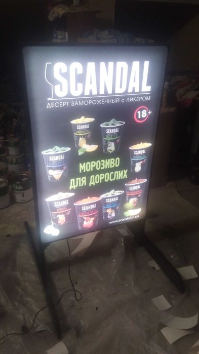 Лайтбокс круглый или прямоугольный, LED-подсветка, Ваша картинка