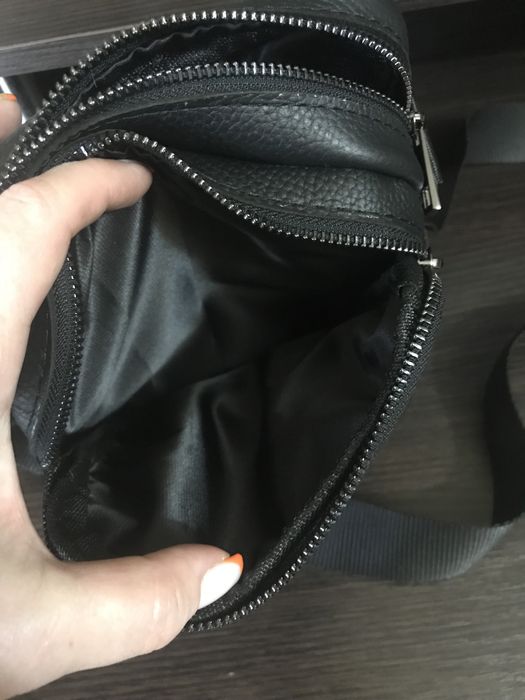 Кожаная барсетка , сумка из натуральной телячьей кожи