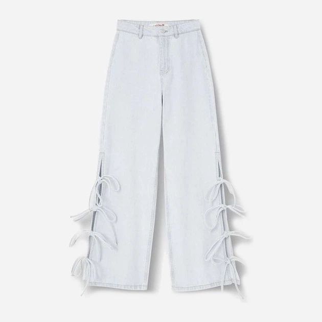 Джинси wide leg з звʼязками