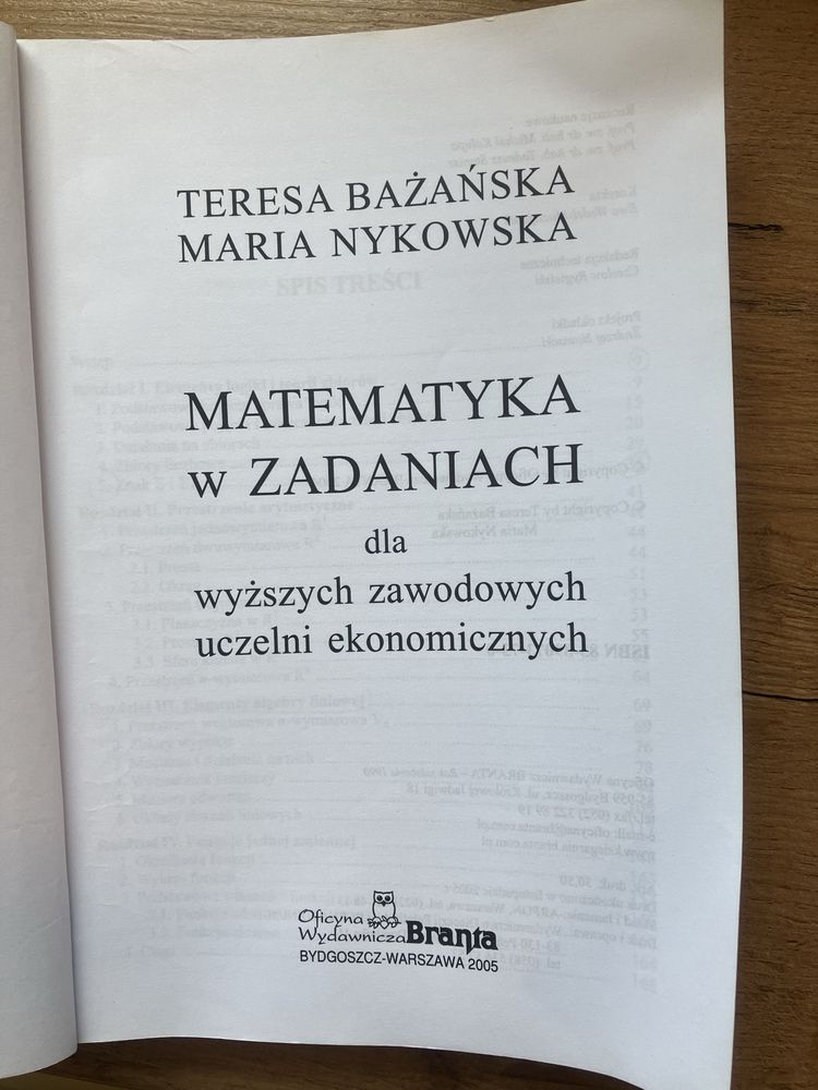 Książka matematyka w zadaniach