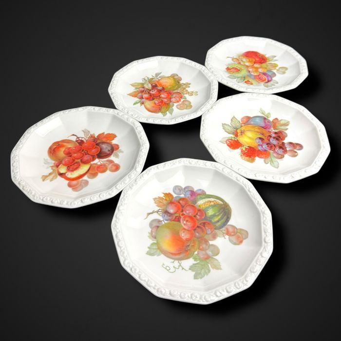 Zestaw talerzy deserowych Rosenthal Maria z motywem owoców b5/101125
