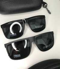Мужские солнцезащитные очки Porsche Polarized черные глянцевые металл