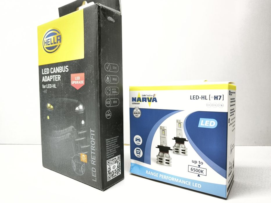 LED H7 Narva plus adapter canbus Hella
