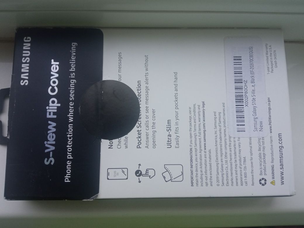 чехол Samsung Galaxy S-View Flip Cover S10 Black