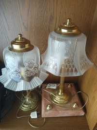 Candeeiros de cabeceira vintage com vidro ornamentado