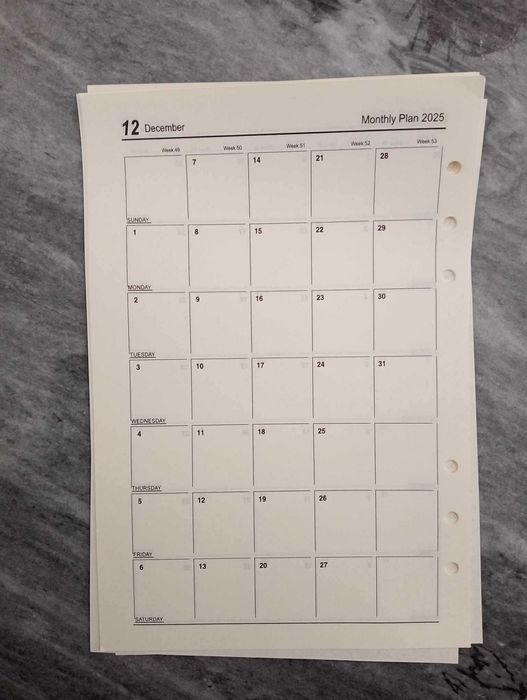 RC6F_001 | Recarga para Agenda/Diário A5 de 6 furos | Páginas Novas