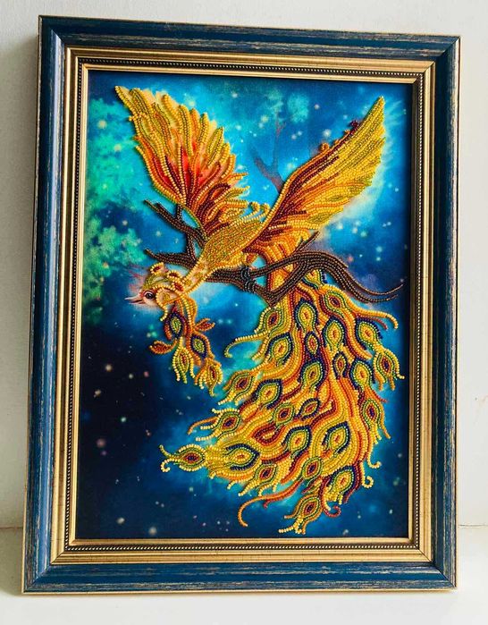 Картина Жар-птиця, ручна робота, бісер 42*32см