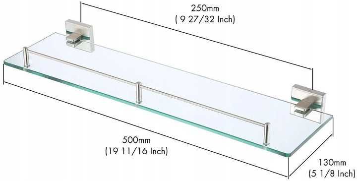 KES Szklana półka łazienkowa 387