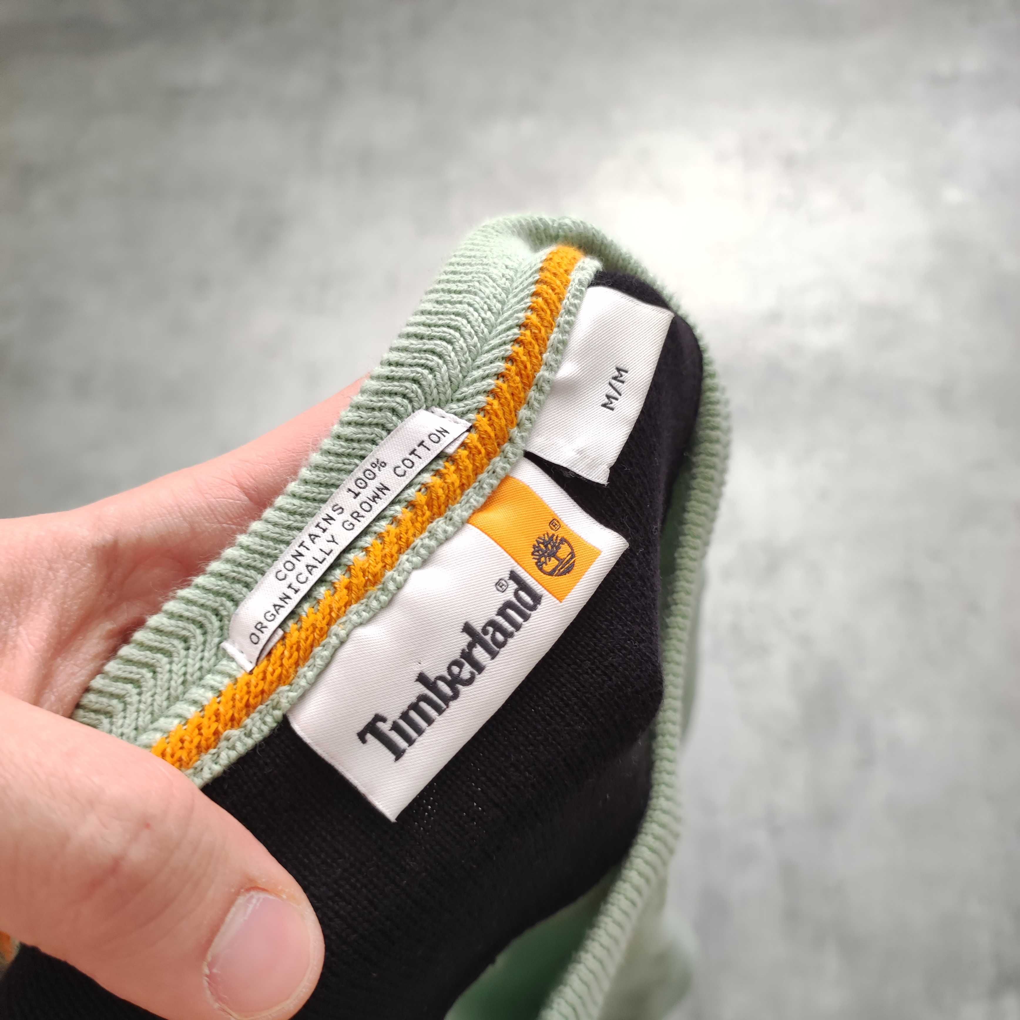 MĘSKI Elegancki PREMIUM Sweter Mięta Bawełna Timberland Haft Logo
