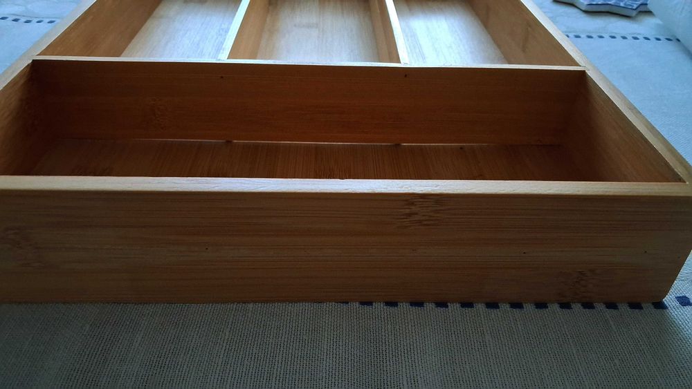 Bambusowy wkład na sztućce organizer do szuflady 43x28,5x5 cm