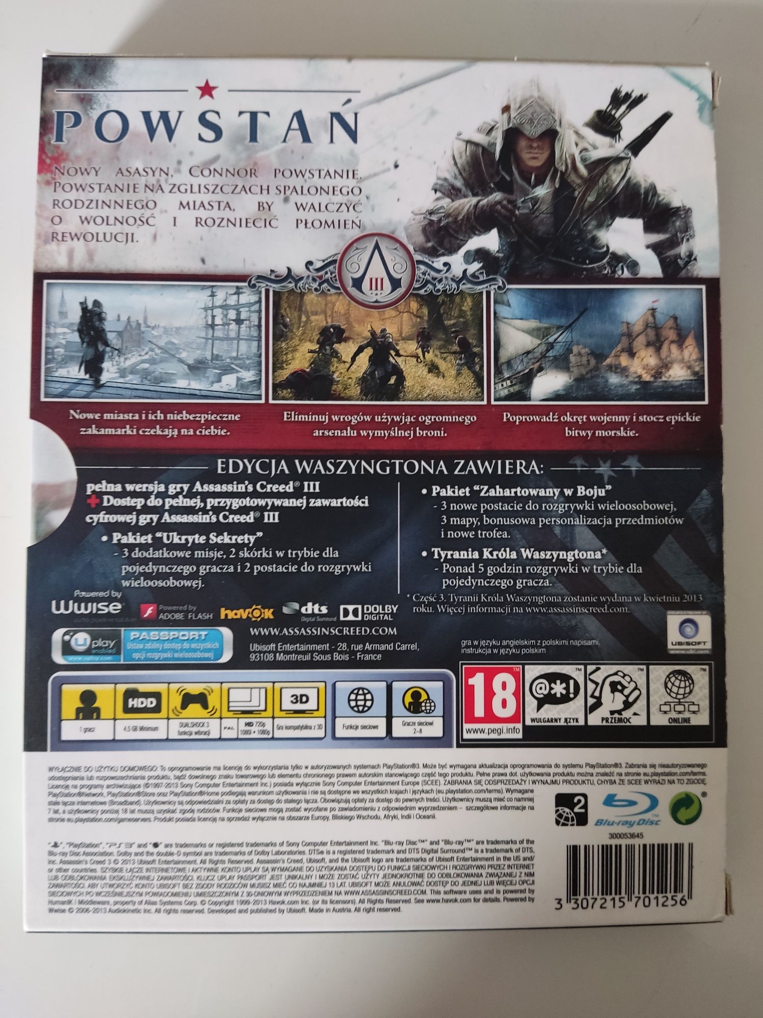 Assassin's Creed 3 Edycja Waszyngtona Polska Dystrybucja na PS3
