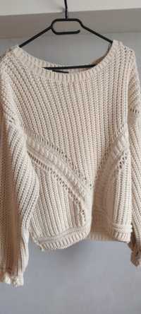 Sweterek damski kremowy L