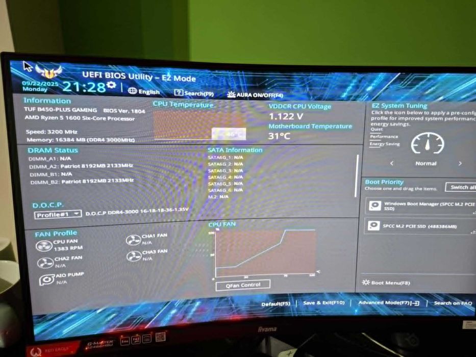 Płyta główna TUF B450-PLUS GAMING + procesor RYZEN 5 1600AF