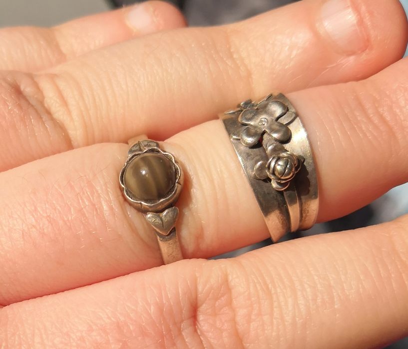 Stare Srebrne pierścionki srebro biżuteria ZZO resovia główka z 3