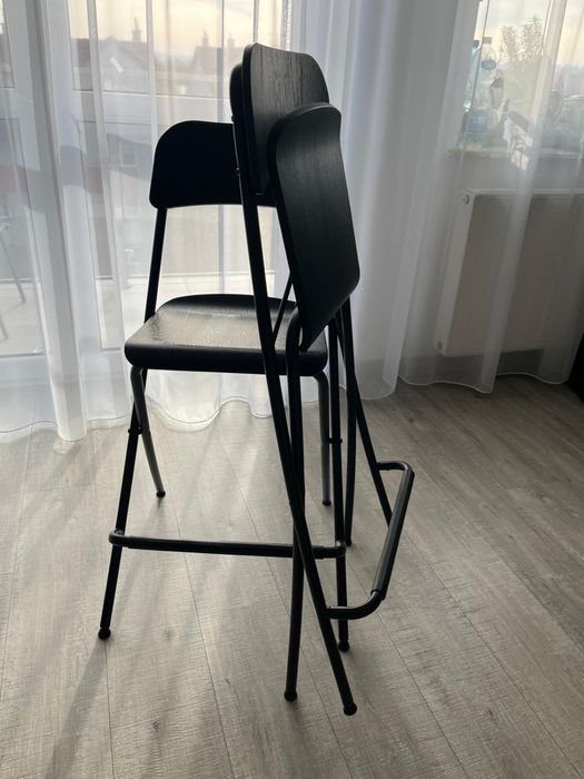 Franklin czarny taboret skladany do wyspy kuchennej, stan idealny