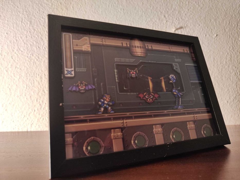 Diorama em Porta Retrato Mega Man X (SNES)