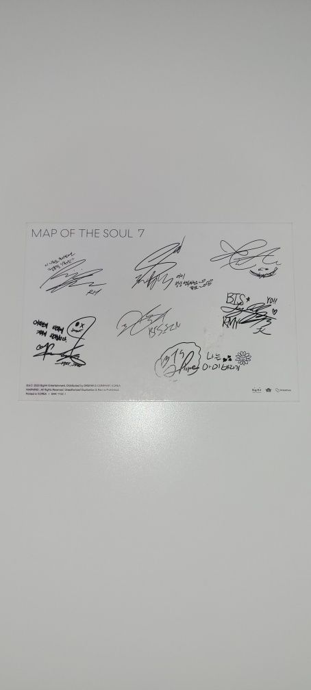 pocztówka grupowa bts z albumu map of the soul : 7