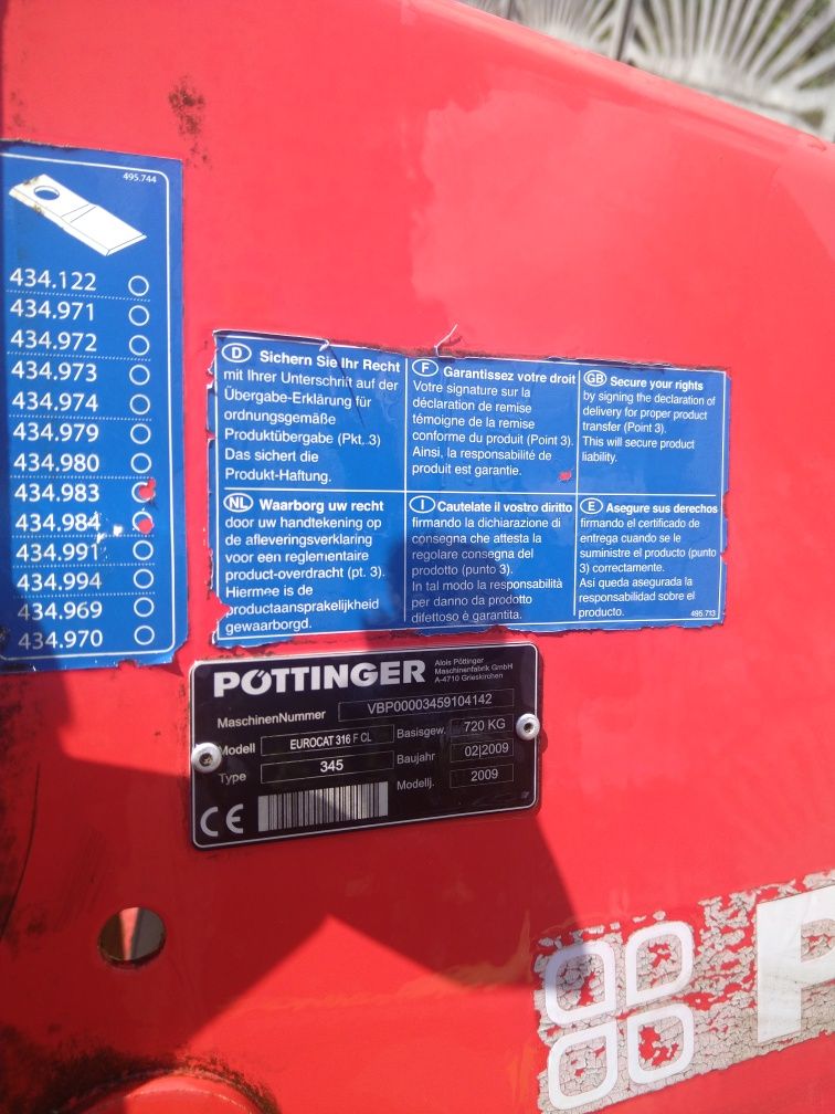 Pottinger EuroCat 316F czołowa