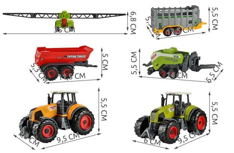 Farma - zestaw maszyn rolniczych dla dzieci 6szt ZAU8001