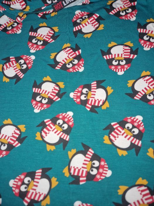 Новорічна сукня з пінгвінами для дівчинки,платье новогоднее на 7-8 лет