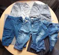 Spodnie r 86 -5 par spodenki chłopięce jeansy