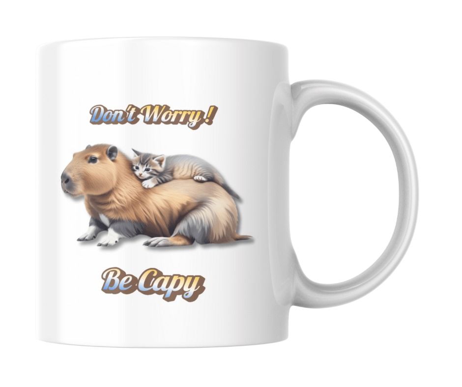 Kubek Ceramiczny Kapibara Don't Worry Be Capy Upominek Prezent