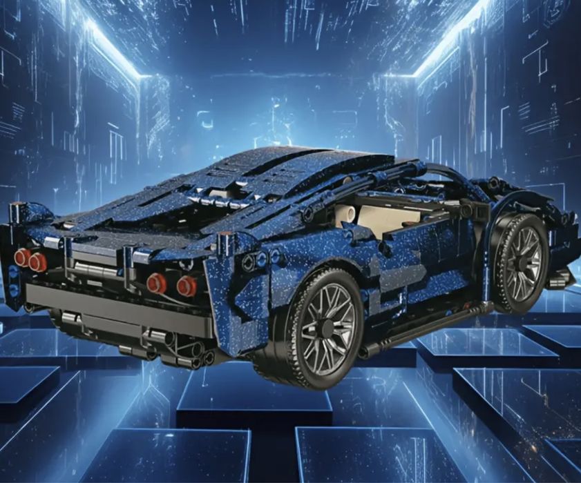 Контсруктор 1300 деталей спортивна машинка 32*15см lego technic синя