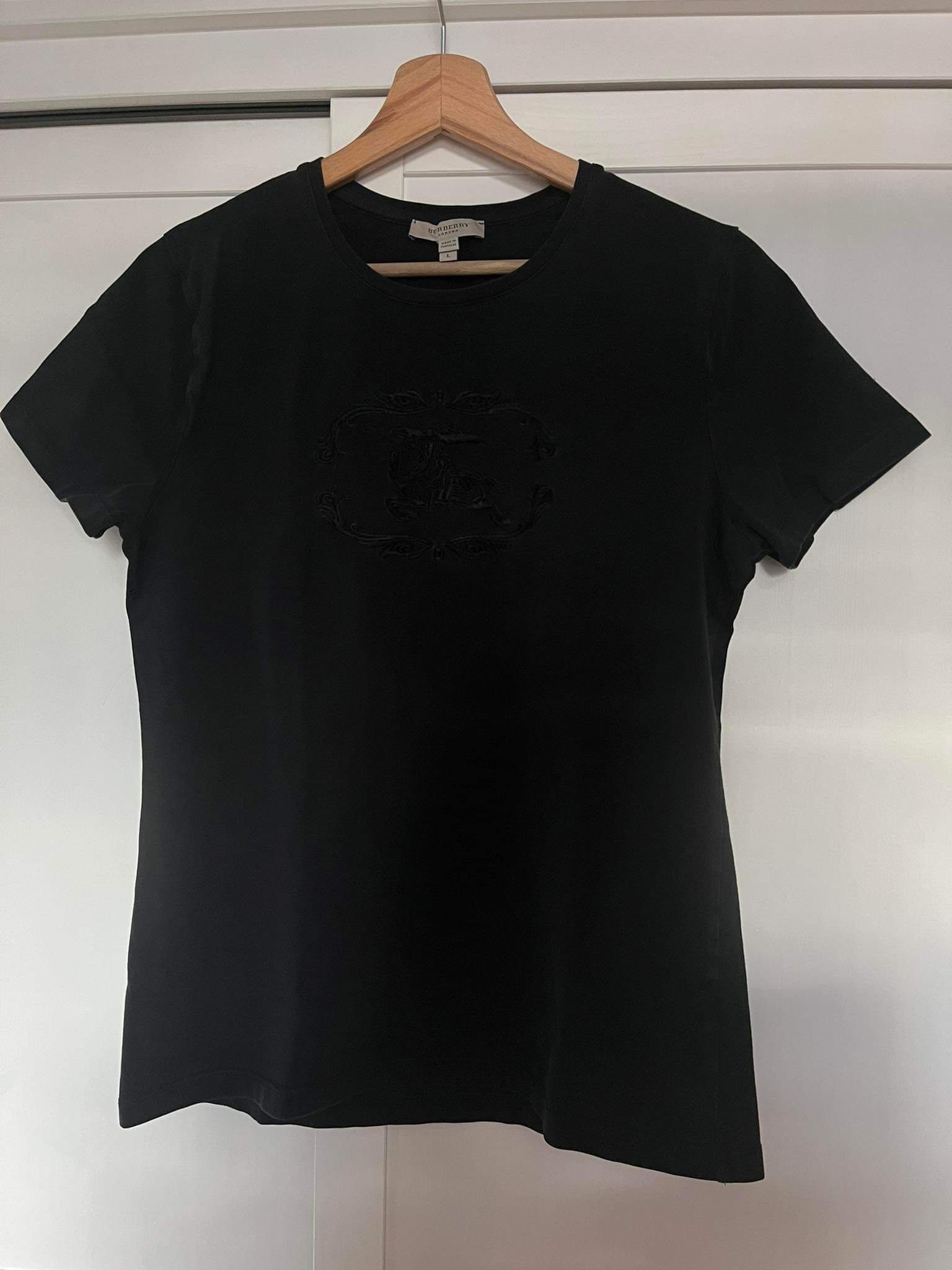 T-shirt Burberry czarna bluzka