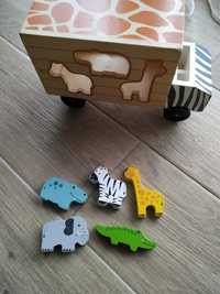 Drewniana zabawka auto Safari edukacyjna