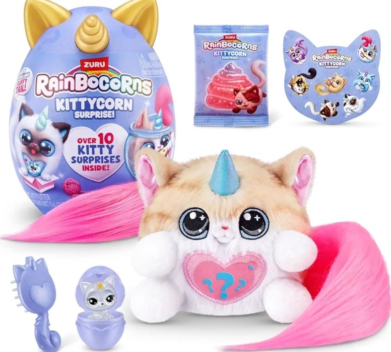 Новая мягкая игрушка Rainbocorns Kittycorn Surprise Series 3 di ZURU
