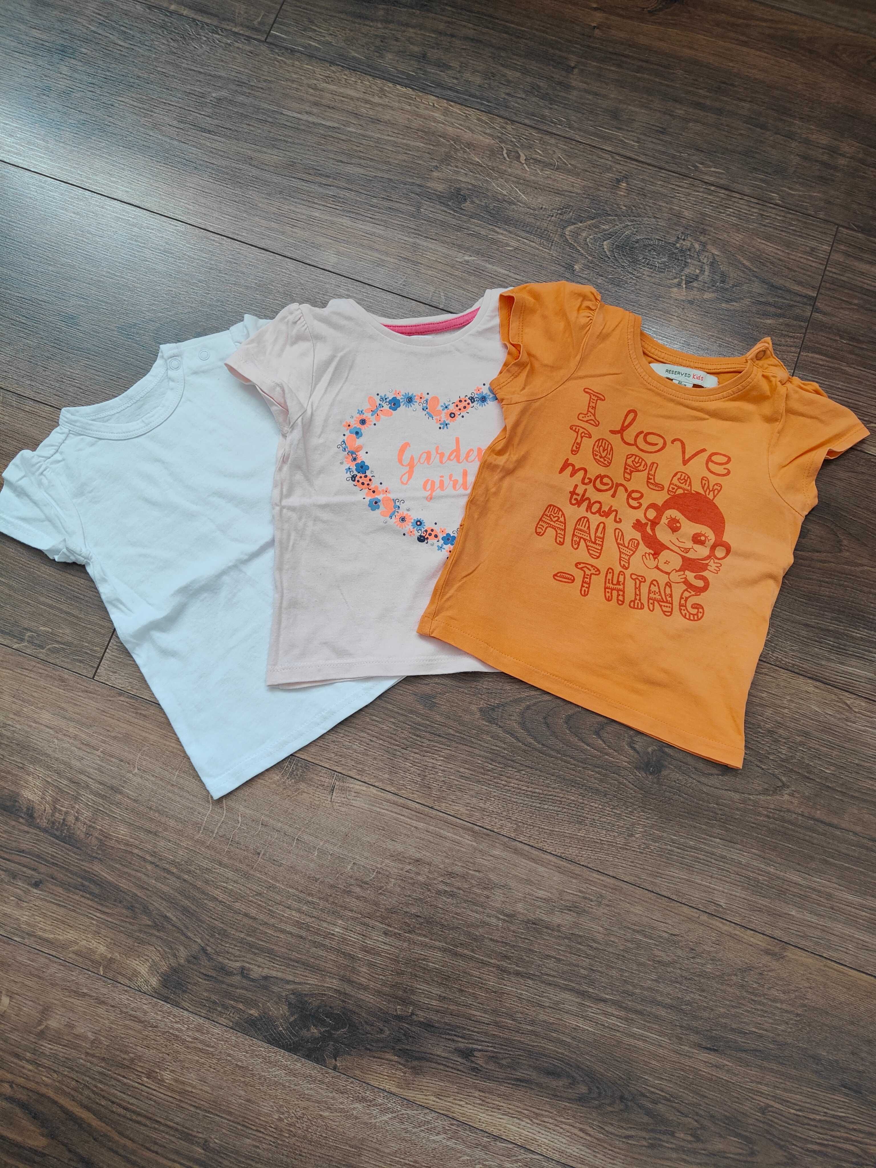 Zestaw koszulek dla dziewczynki roz. 80-86