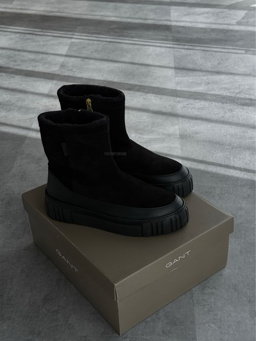 Черевики чоботи зимові Gant Snowmont чорні натуральна шкіра оригінал