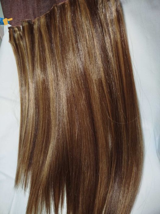 Треси Волося на Заколках Накладні Пряді Конеколон Нарощення Волосся