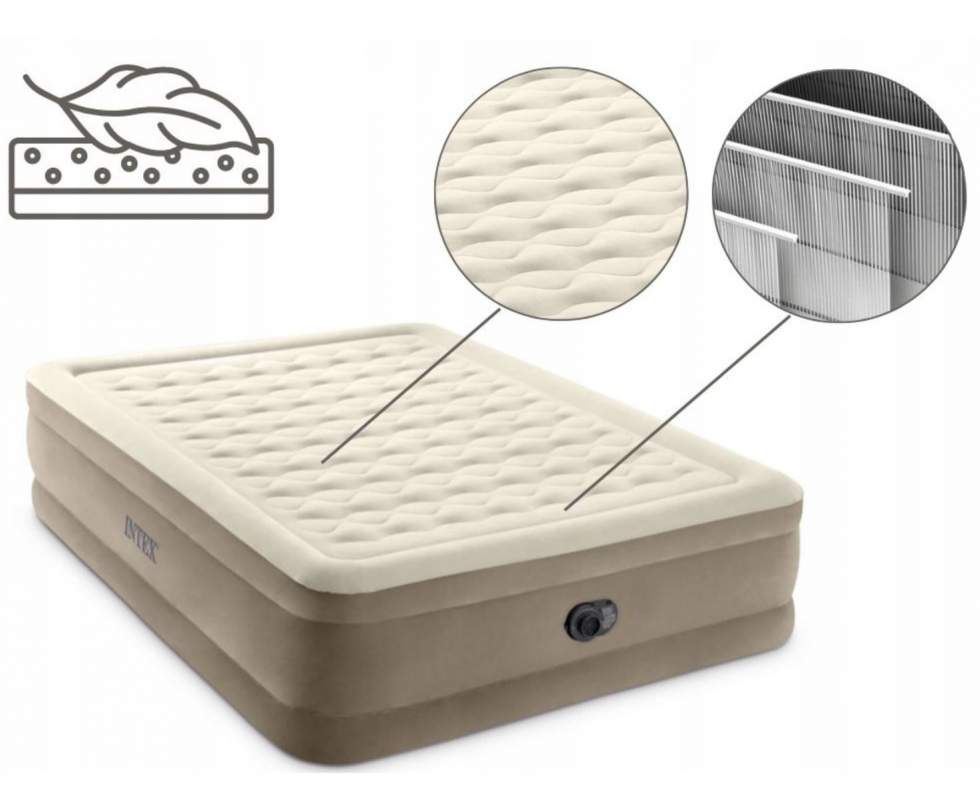 Intex 64428, надувне ліжко 203x152x46 см ULTRA PLUSH