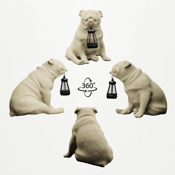 Dekoracyjna figurka psa z lampką solarną LED