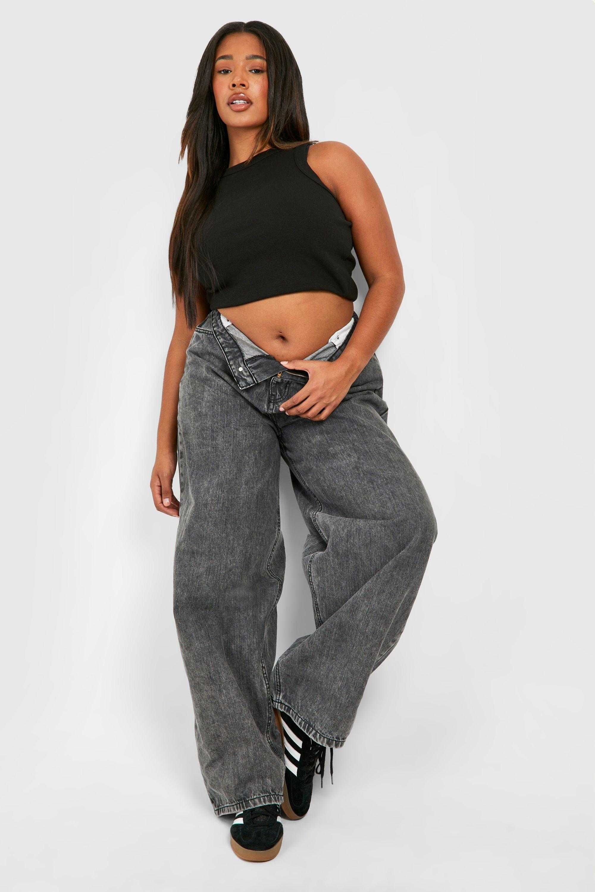 Джинсы Boohoo -Plus Baggy Straight Leg Denim Jean в большом  размере!