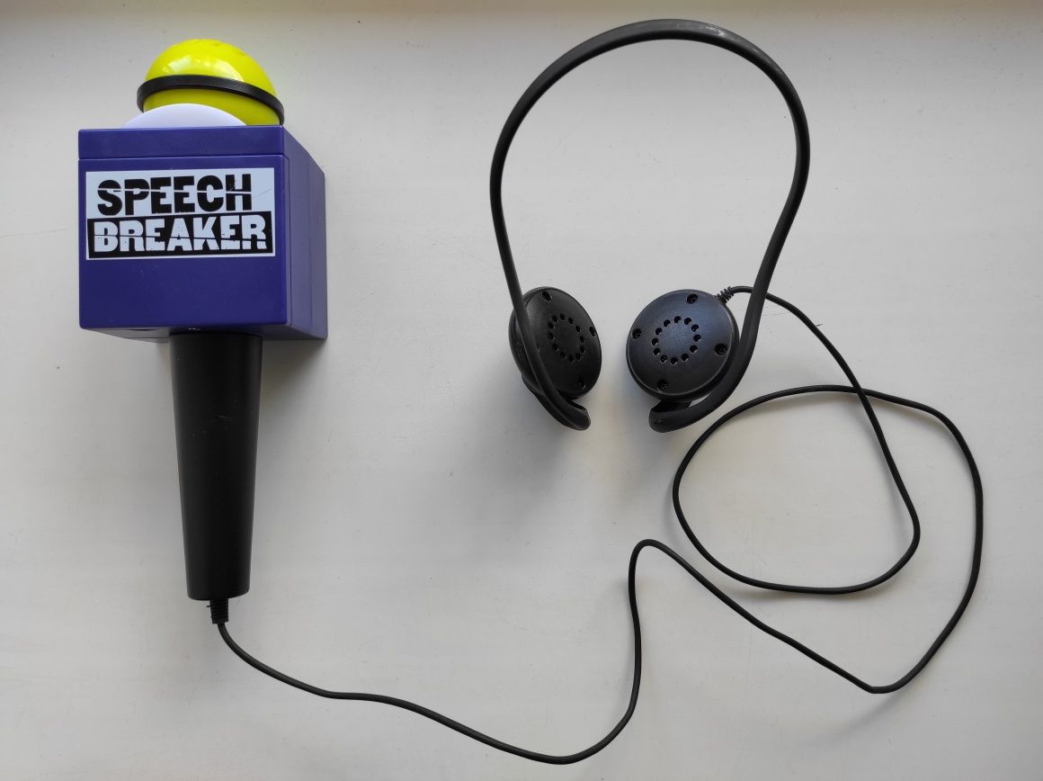 Микрофон с наушниками Speech Breaker Game. Прерыватель речи