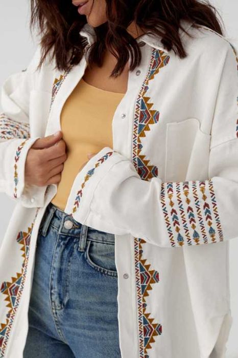 Сободная котоновая рубашка в вышивку Zara