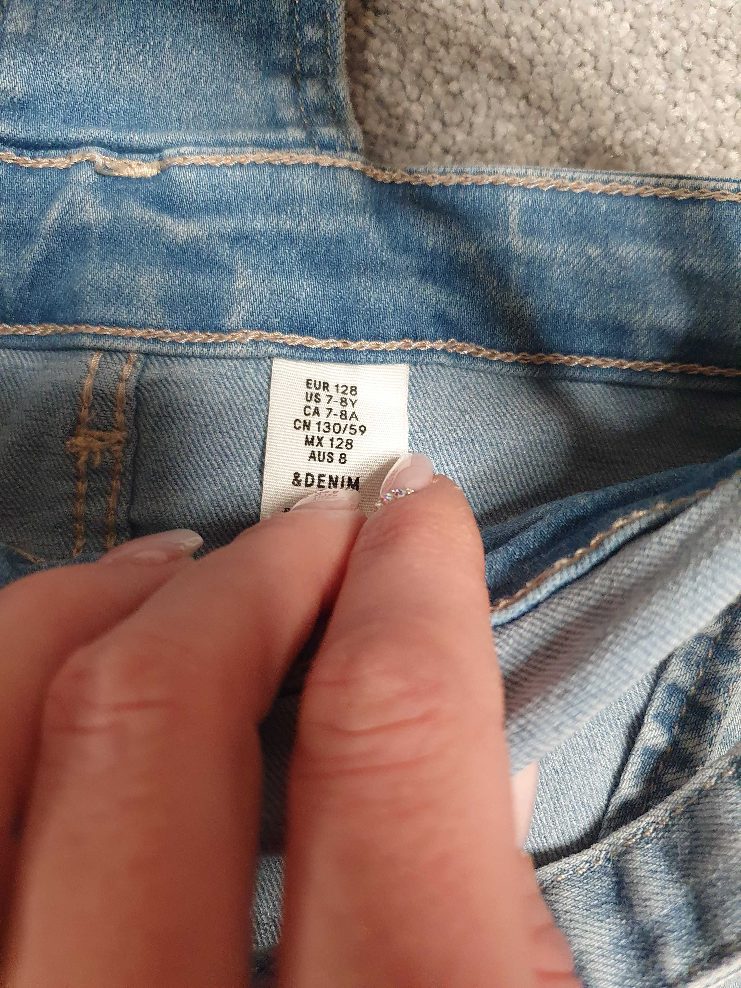 H&M Spodnie jeansy ogrodniczki 7-8 lat r. 128