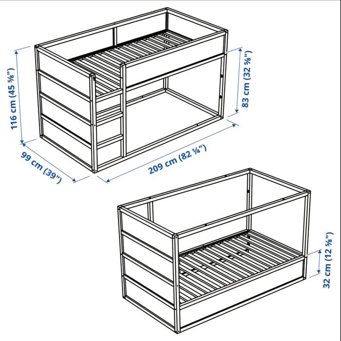 Cama reversível (Ikea, modelo Kura)