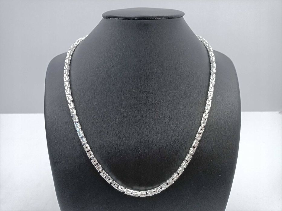 Srebrny Łańcuszek Królewski Bizantyjski 31,36G p925 50cm